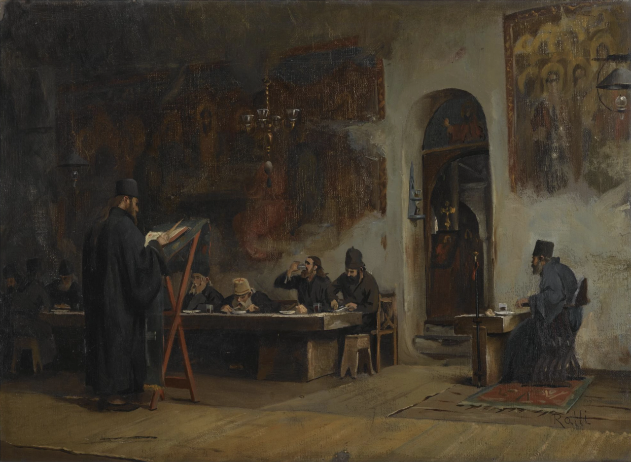 Refectory in a Greek Monastery (Mount Athos) by Théodore Ralli