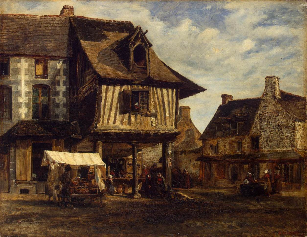 Market-Place in Normandy by Théodore Rousseau