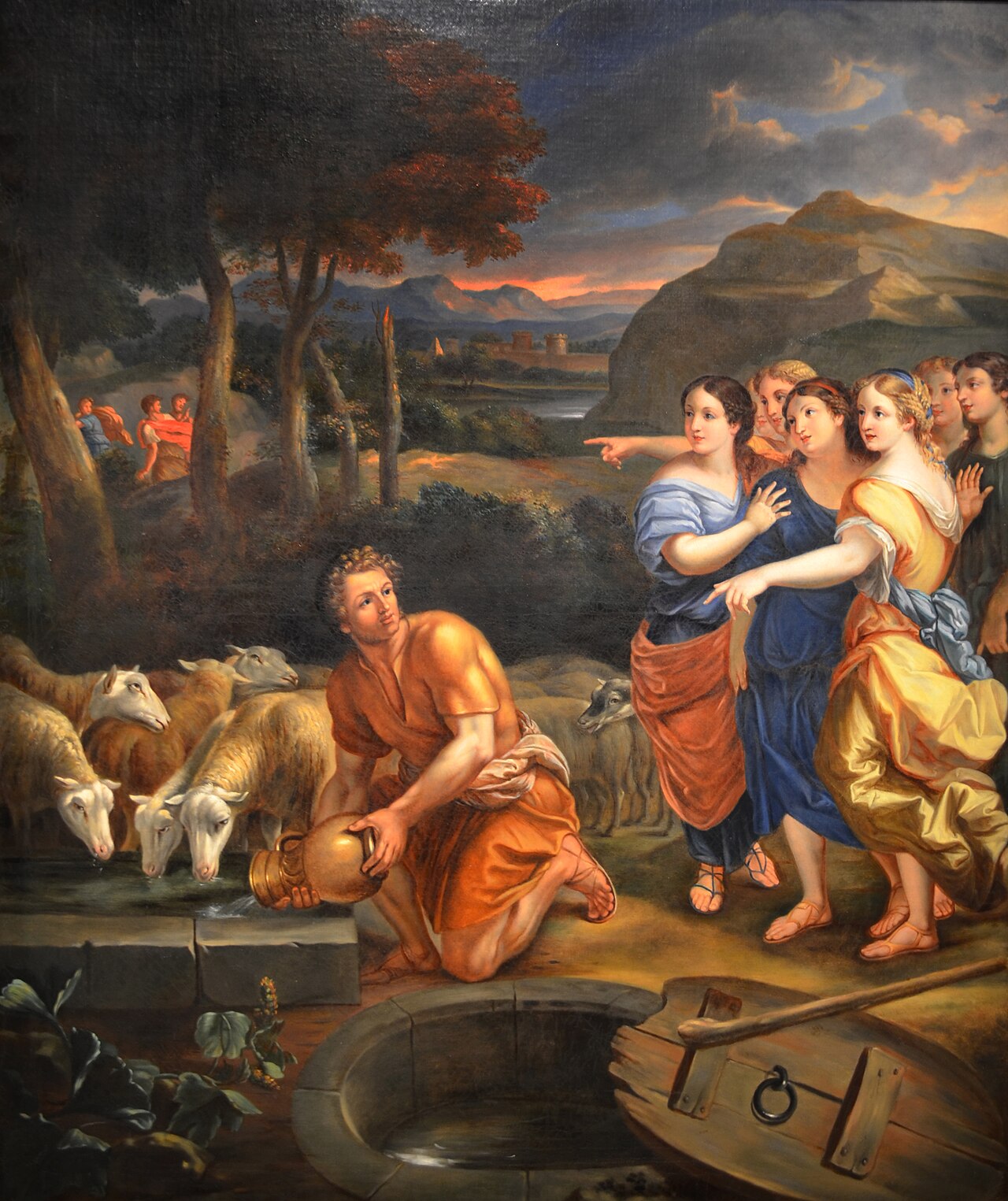 Moses and the Daughters of Jethro by Théophile Hamel
