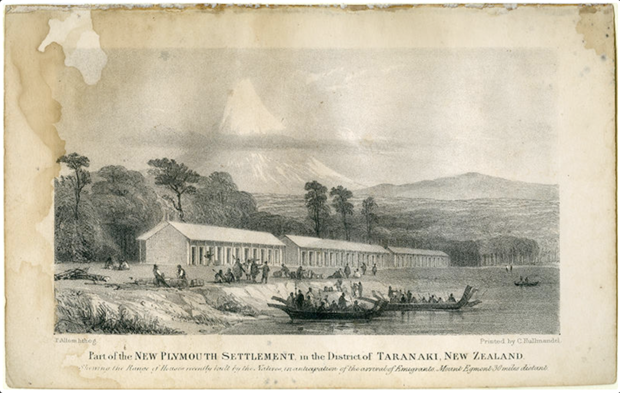 Part of the New Plymouth Settlement in the District of Taranaki, New Zealand by Thomas Allom