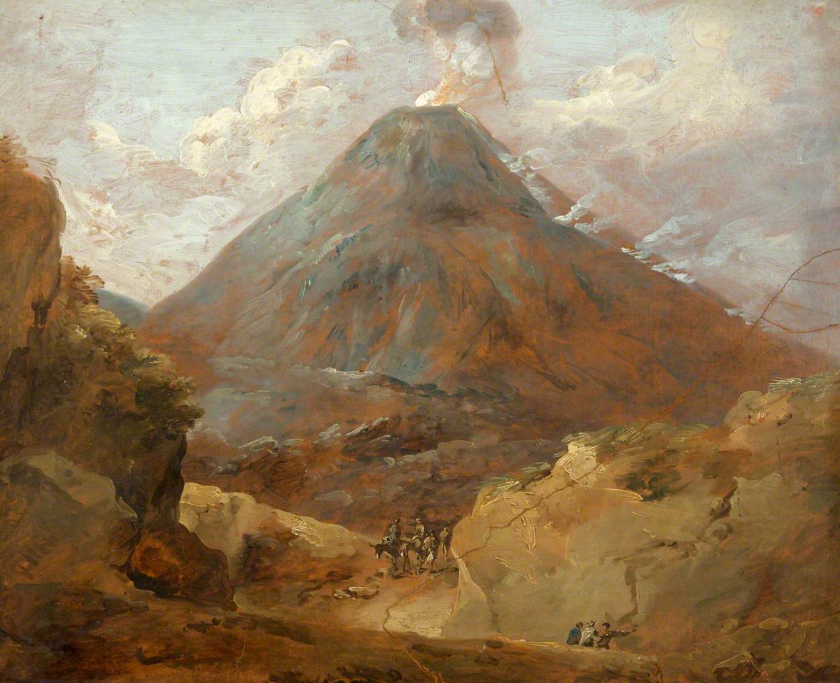 Travellers Passing beneath a Volcano by Thomas Barker