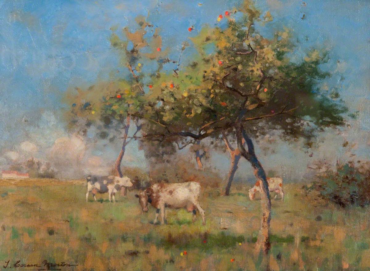 Cows in an Orchard by Thomas Corsan Morton