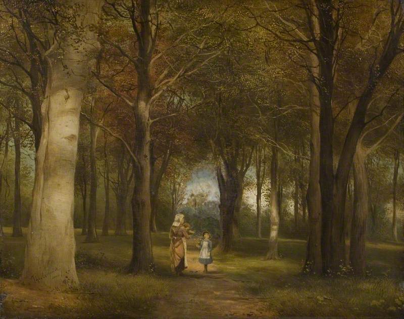 Figures in a Wood by Thomas Creswick