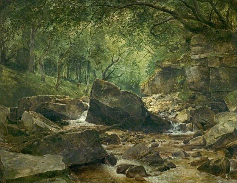 River Scene with Rocks by Thomas Creswick