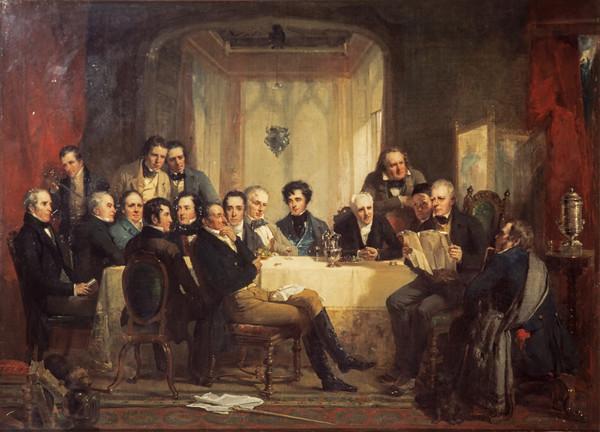Sir Walter Scott and his friends at Abbotsford by Thomas Faed