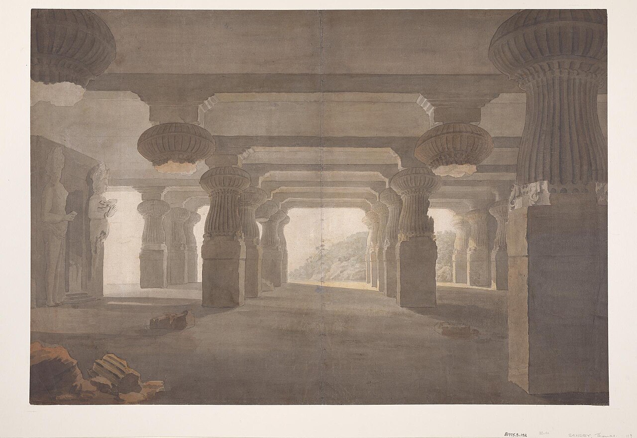 Rockhewn Temple of Elephanta by Thomas Sandby