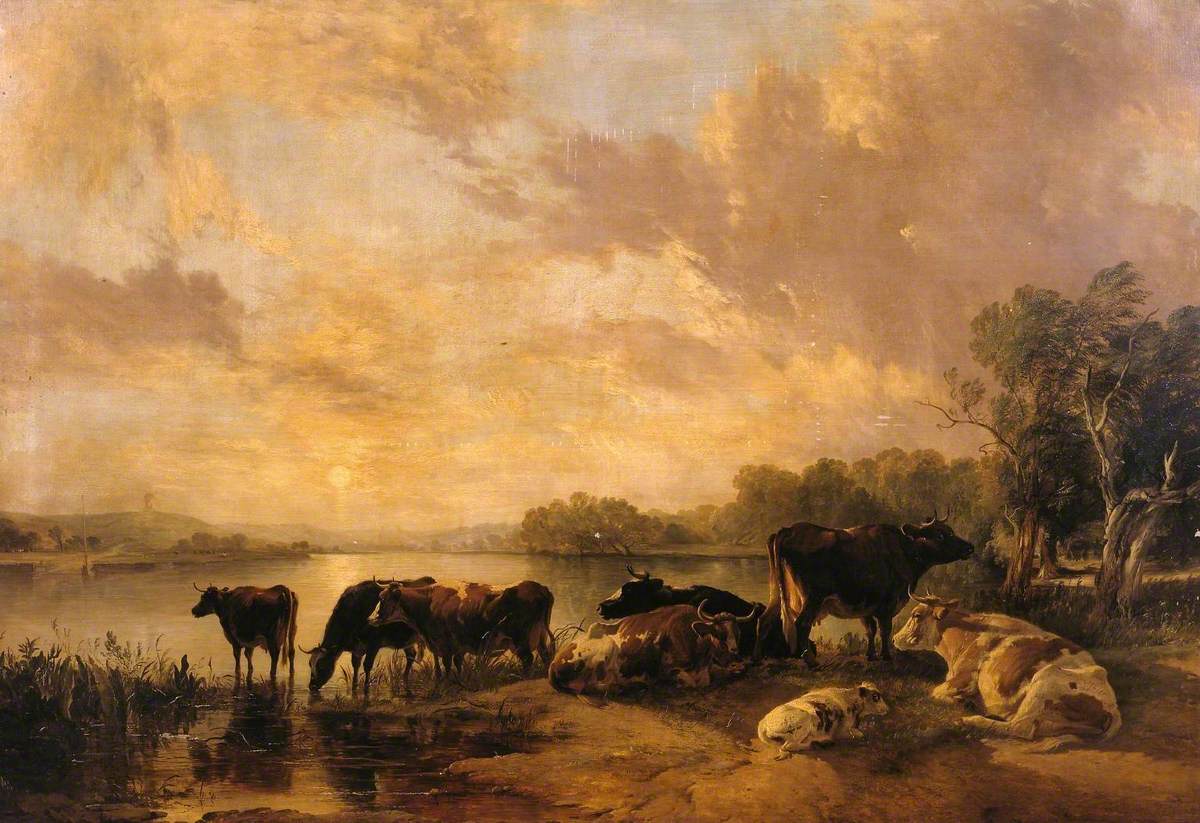 A River Scene (cattle by Thomas Sidney Cooper) by Thomas Sidney Cooper