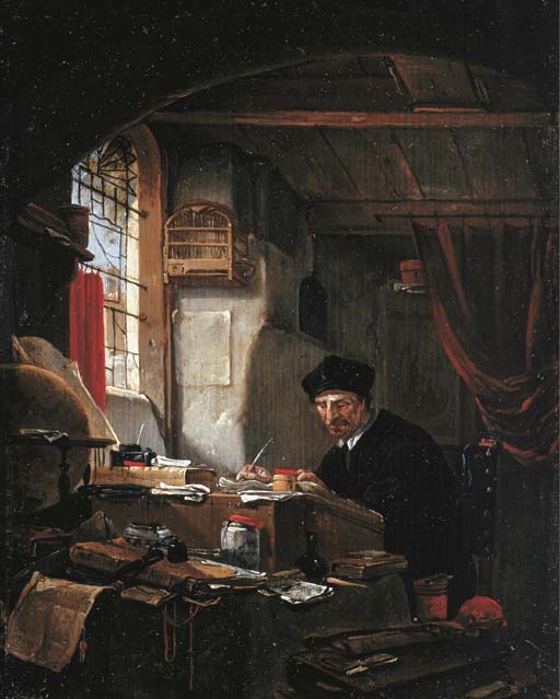 An alchemist in his study by Thomas Wijck