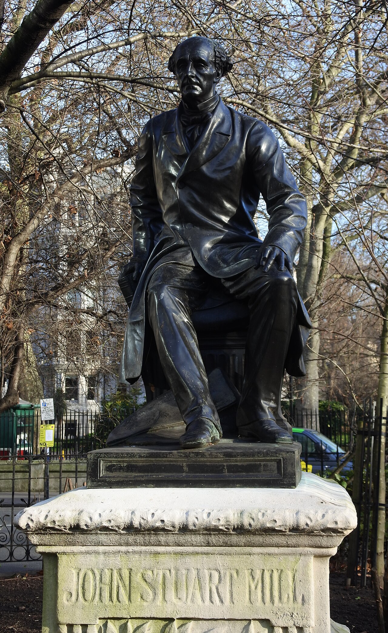 Statue of John Stuart Mill by Thomas Woolner