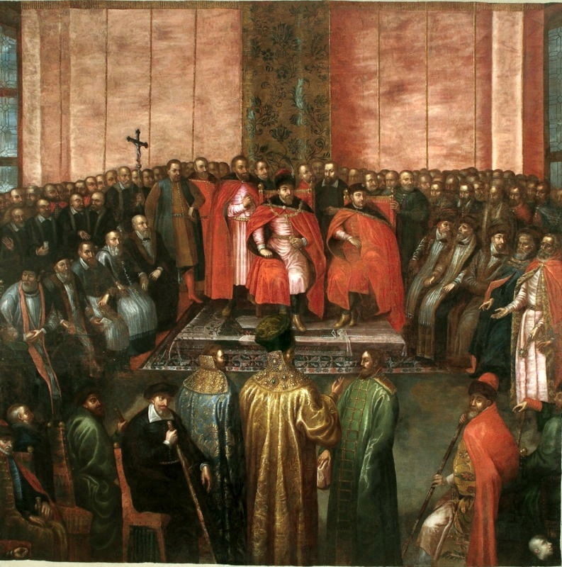 The Shuysky Czars before King Sigismund III in 1611. by Tommaso Dolabella