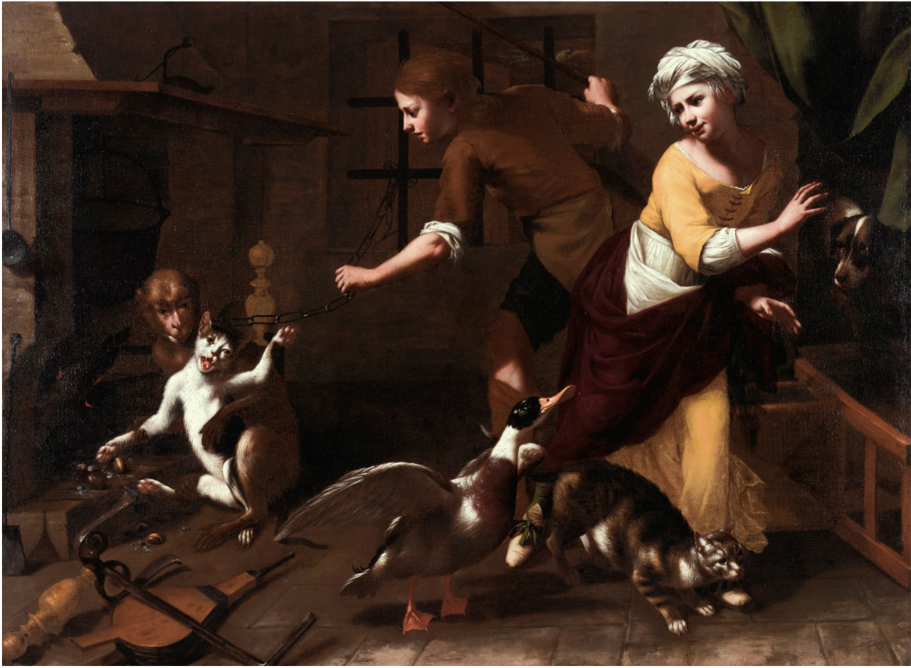 A Fable from Aesop: The Cat, the Monkey and the Chestnuts by Tommaso Salini