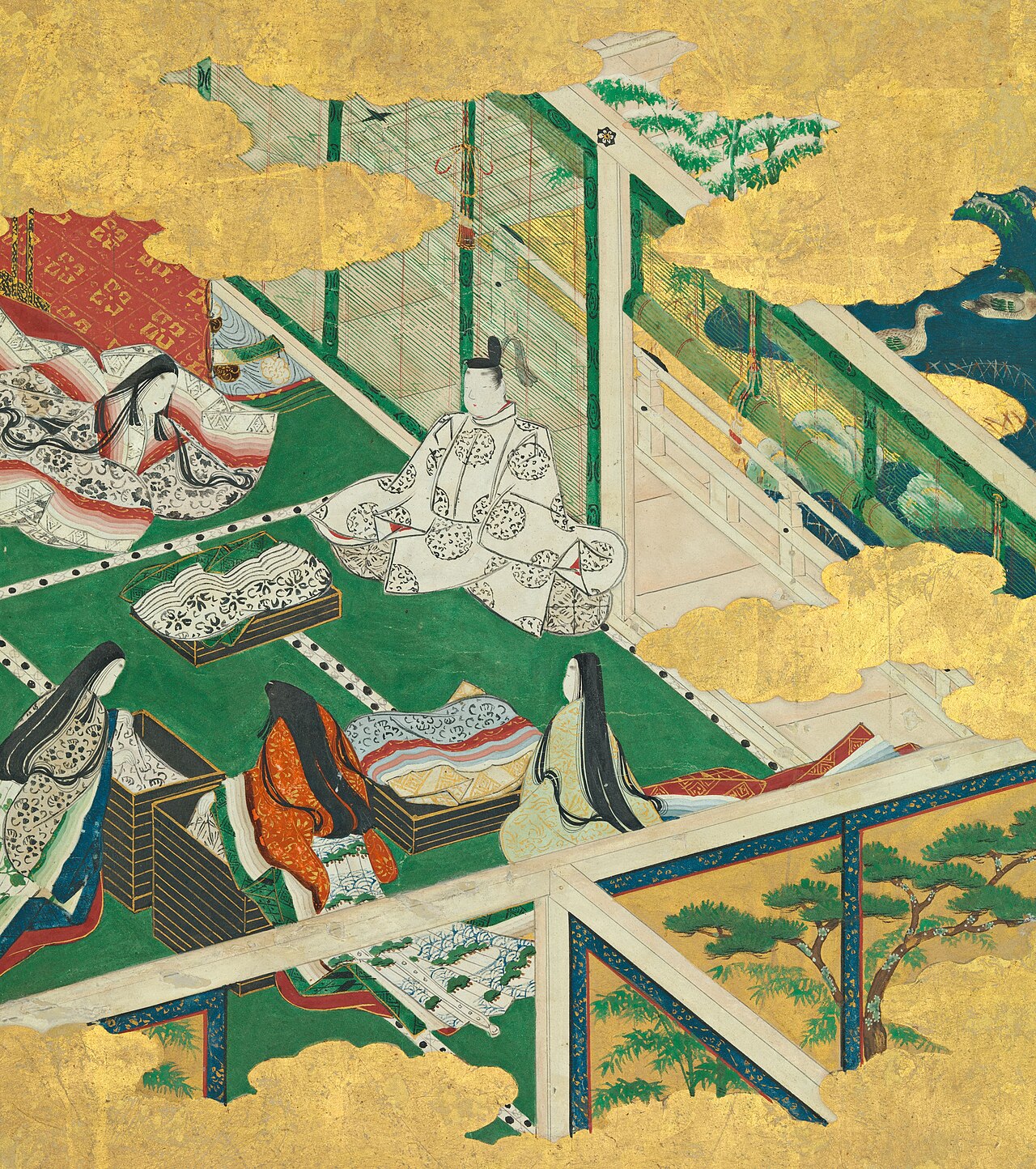 “A Lovely Garland” (Tamakazura) by Tosa Mitsuyoshi