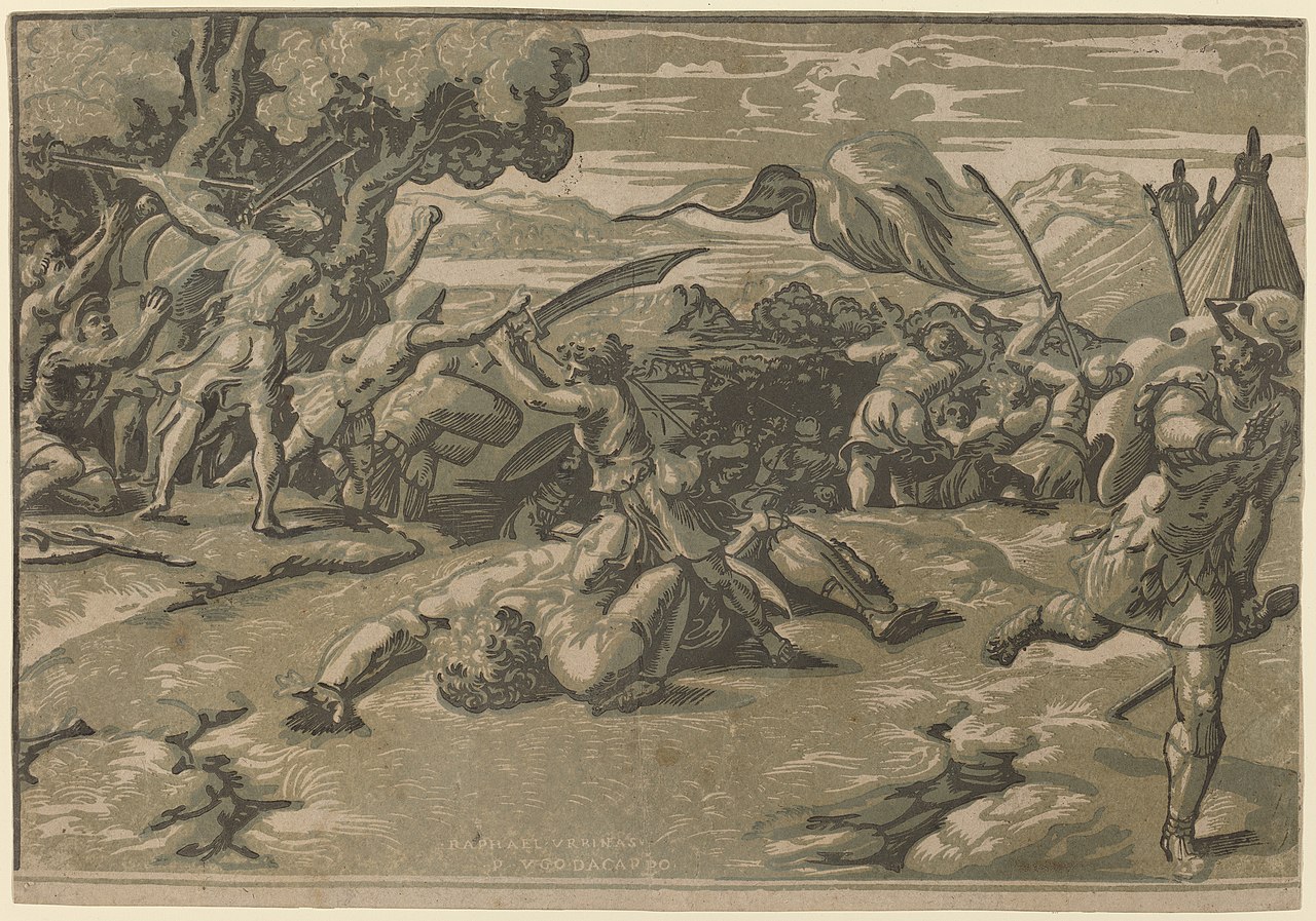 David Slaying Goliath by Ugo da Carpi