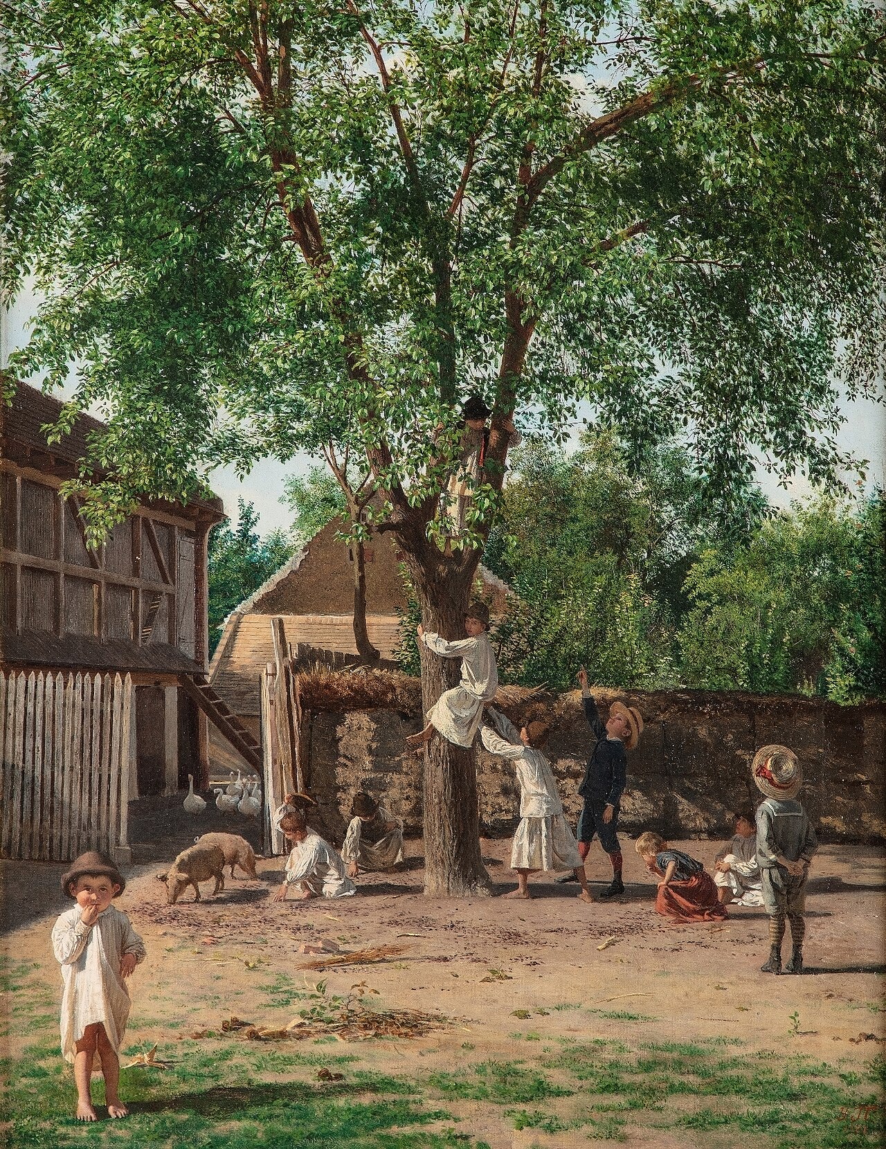 Children under a mulberry (picture) by Uroš Predić