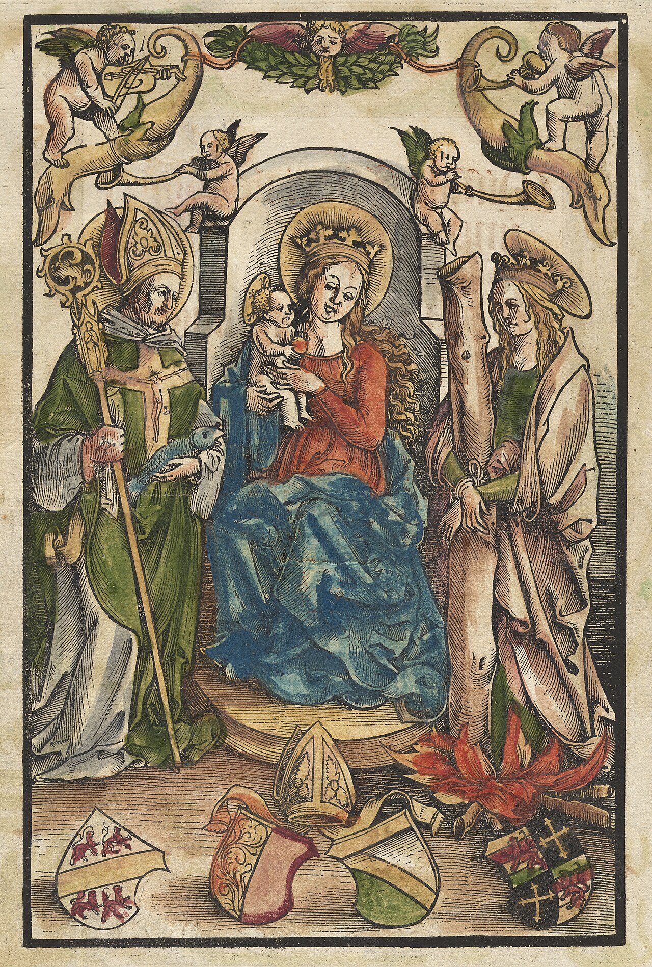 The Madonna with Saint Ulrich and Saint Afra [recto] by Urs Graf senior