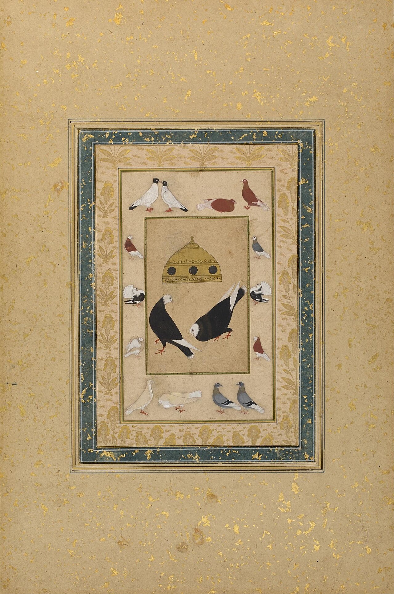 Pigeons Around a Dovecote by Ustad Mansur