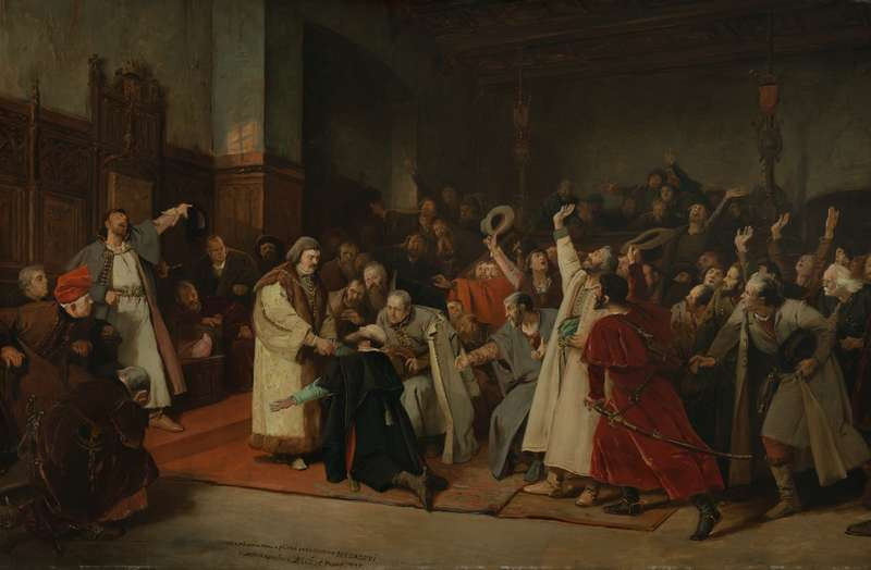 Jiří of Poděbrady Elected King of Bohemia, study by Václav Brožík
