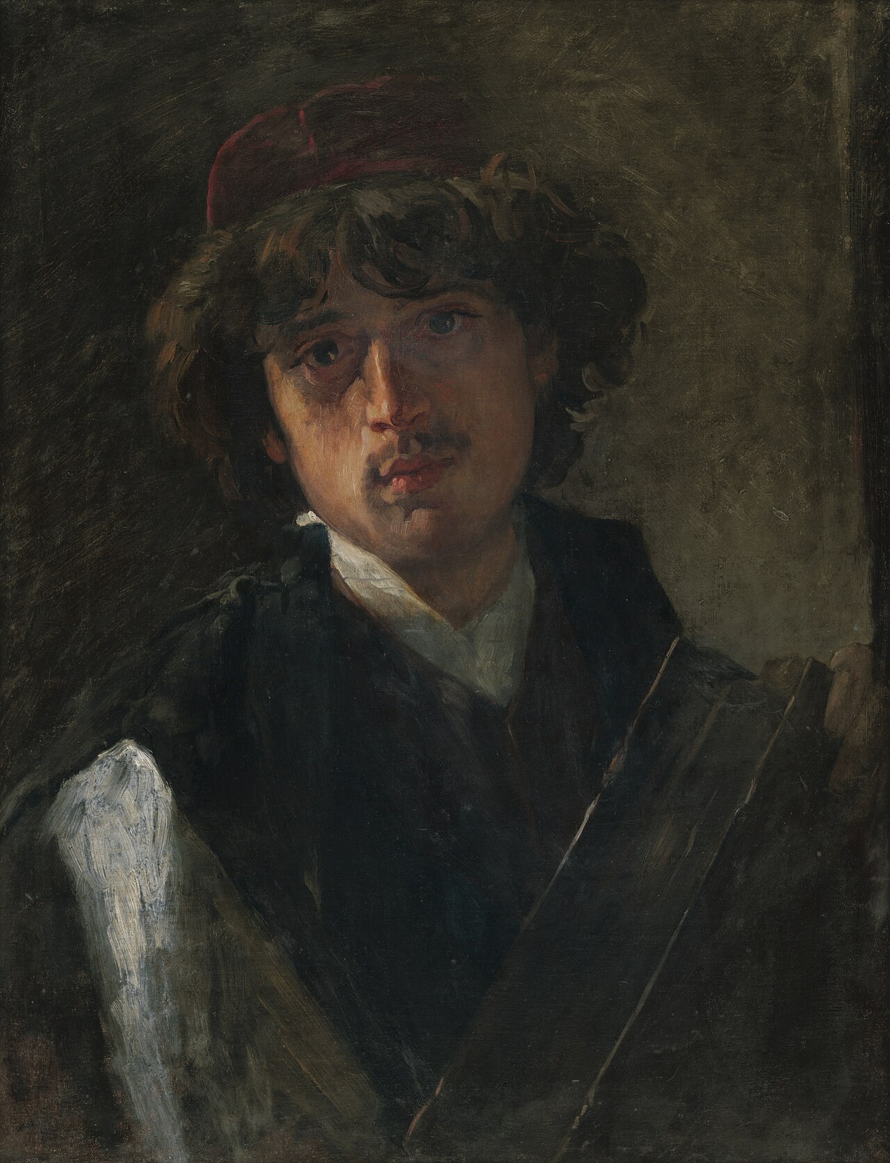 Portrait of a young rabbi by Václav Brožík
