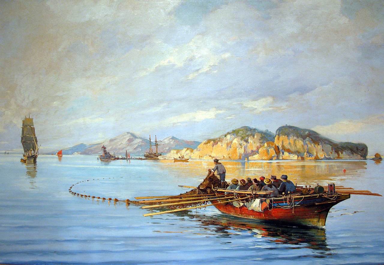 Fishing-Boat with Fishermen. by Vasileios Hatzis