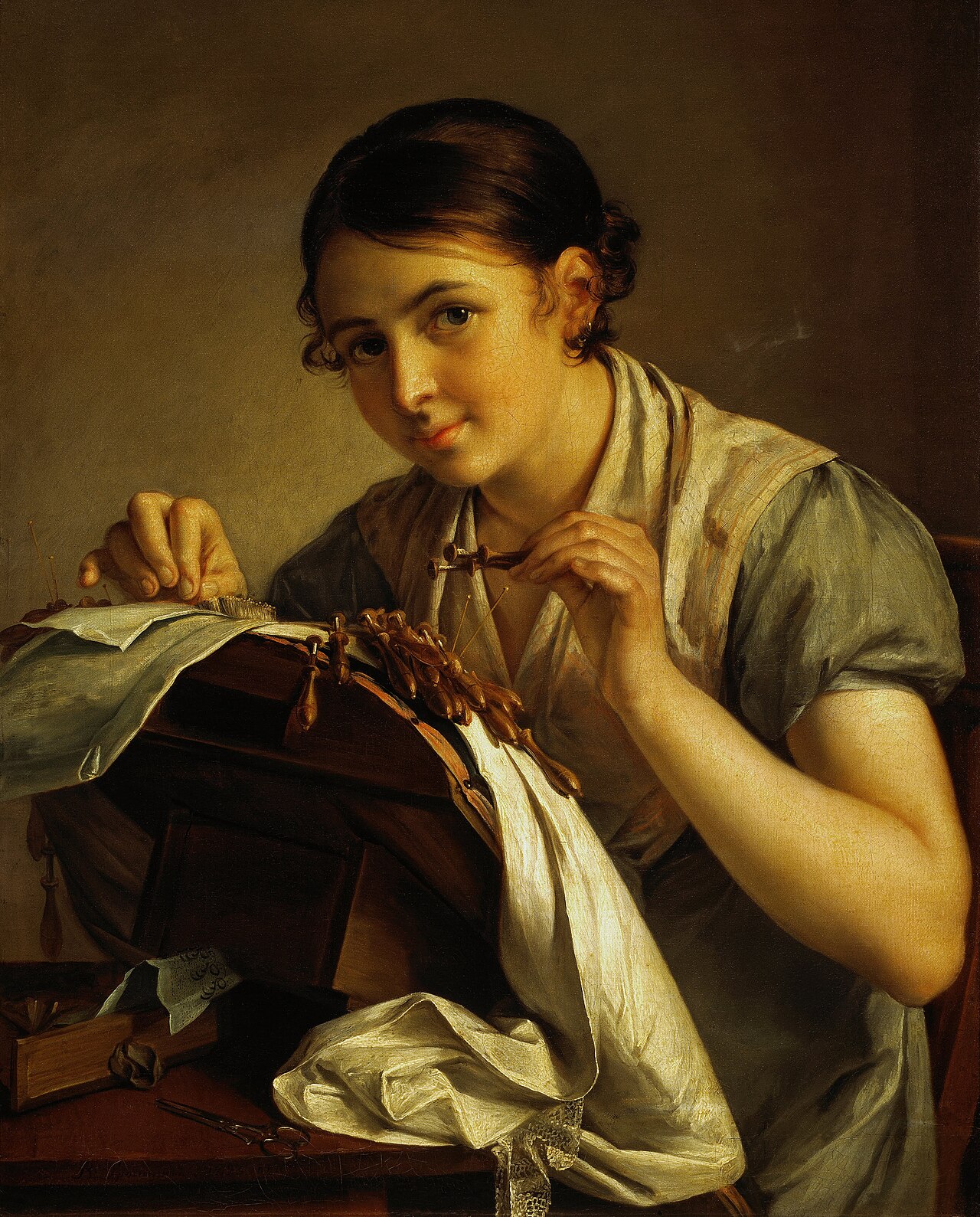 Lace-maker by Vasily Andreevich Tropinin