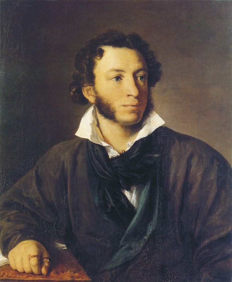 Portrait of Alexander Pushkin. by Vasily Andreevich Tropinin