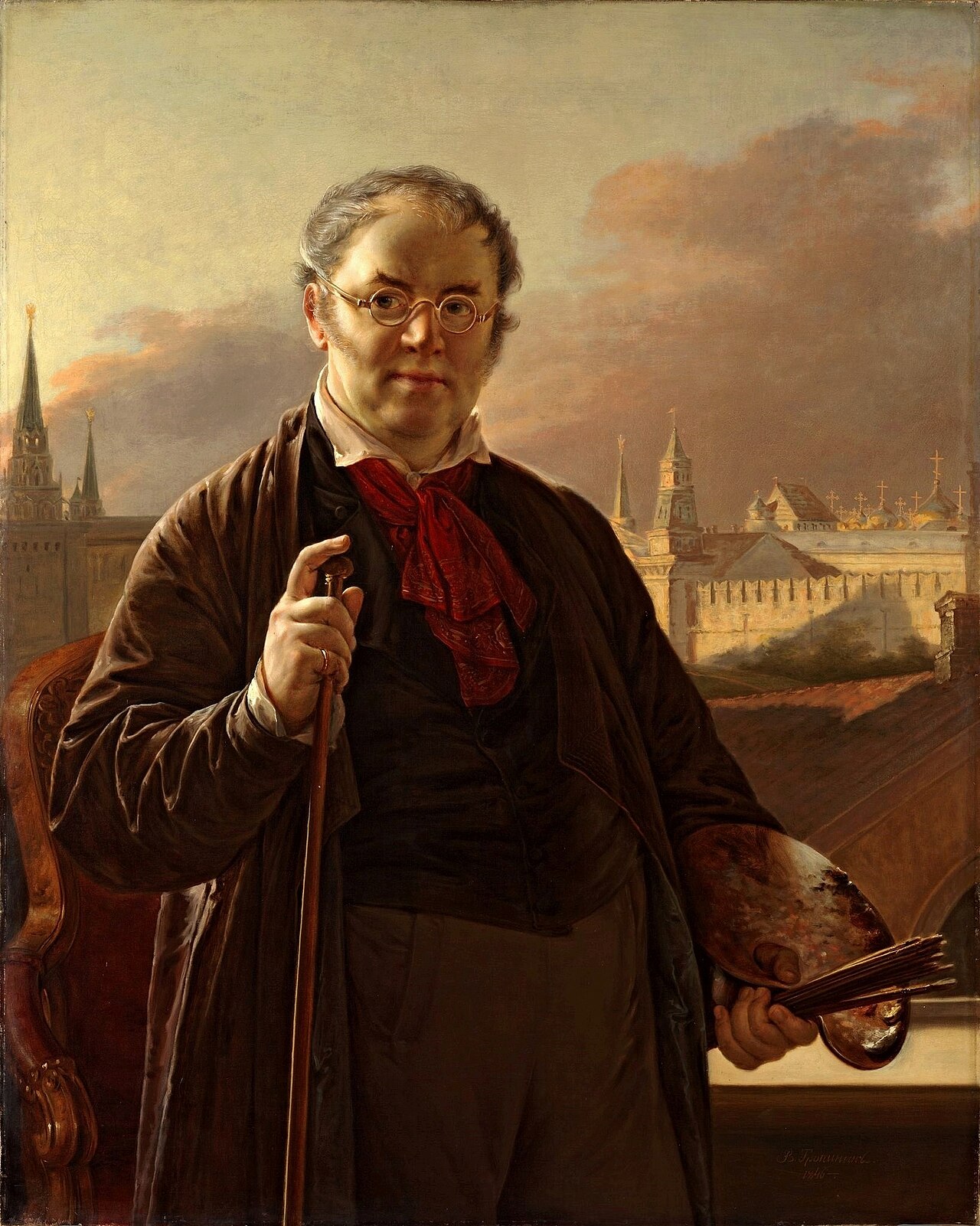 Self-Portrait in Front of the Kremlin by Vasily Andreevich Tropinin