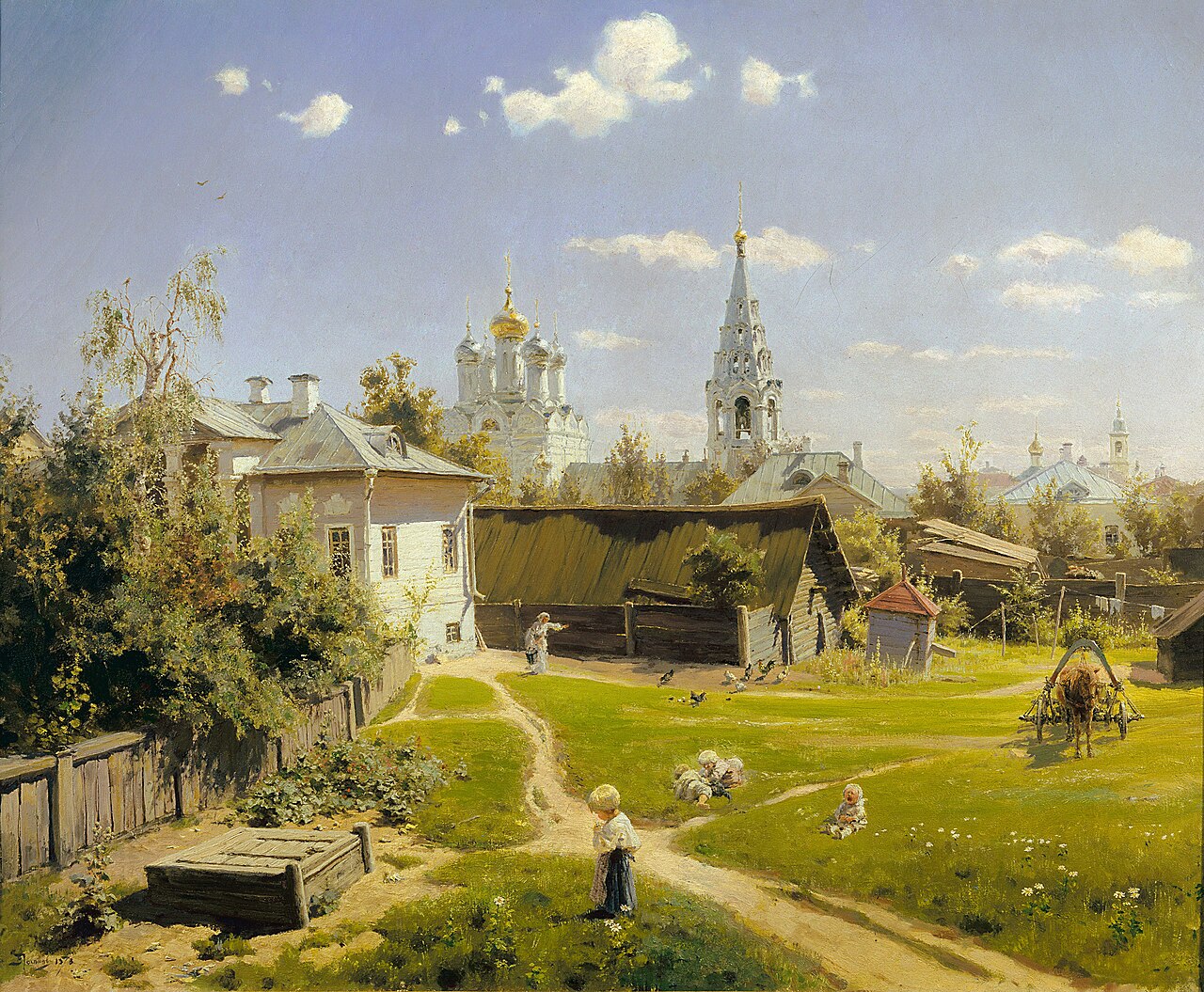Moscow courtyard by Vasily Polenov