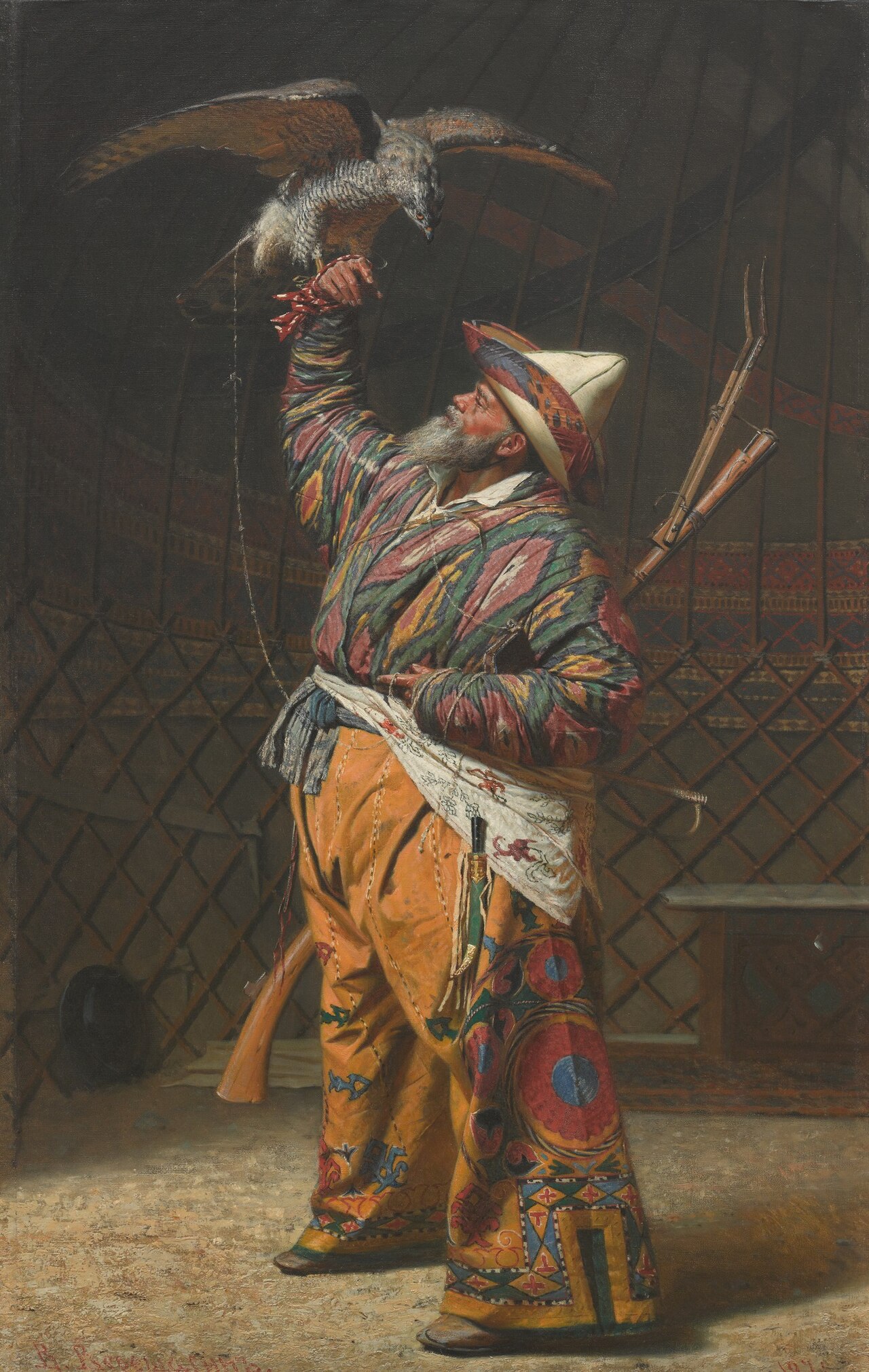 A Rich Kirghiz Huntsman with a Falcon by Vasily Vereshchagin