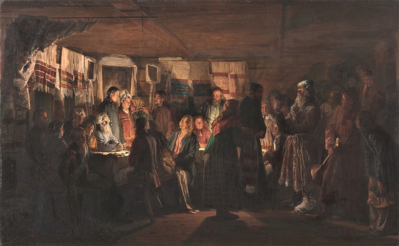 A Sorcerer Comes to a Peasant Wedding by Vassily Maximov