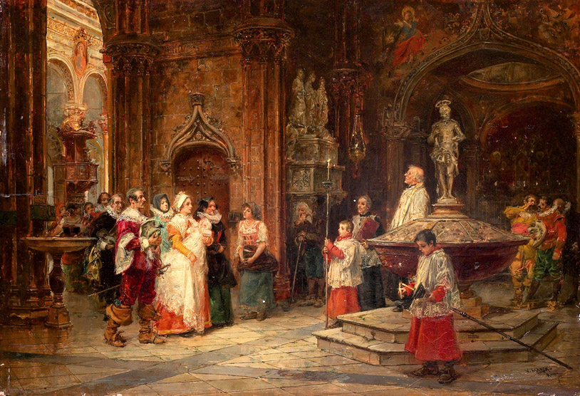 A baptism in Spain by Vicente March