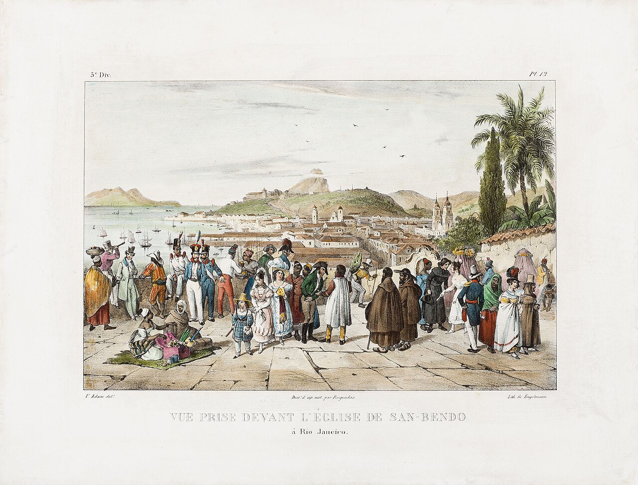 Vue prise devant l´Église de San-Bendo à Rio Janeiro by Victor Adam