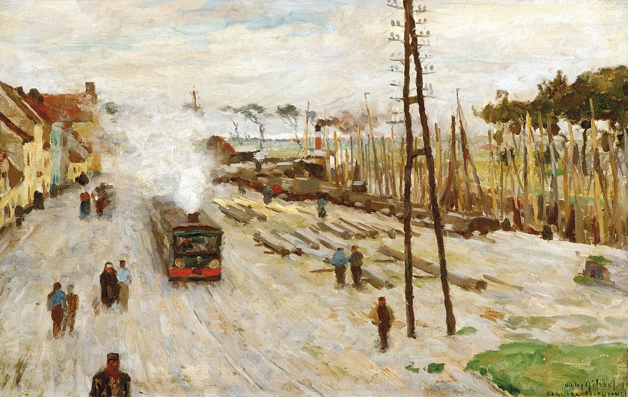 The tram engine at Nieuwpoort by Victor Gilsoul