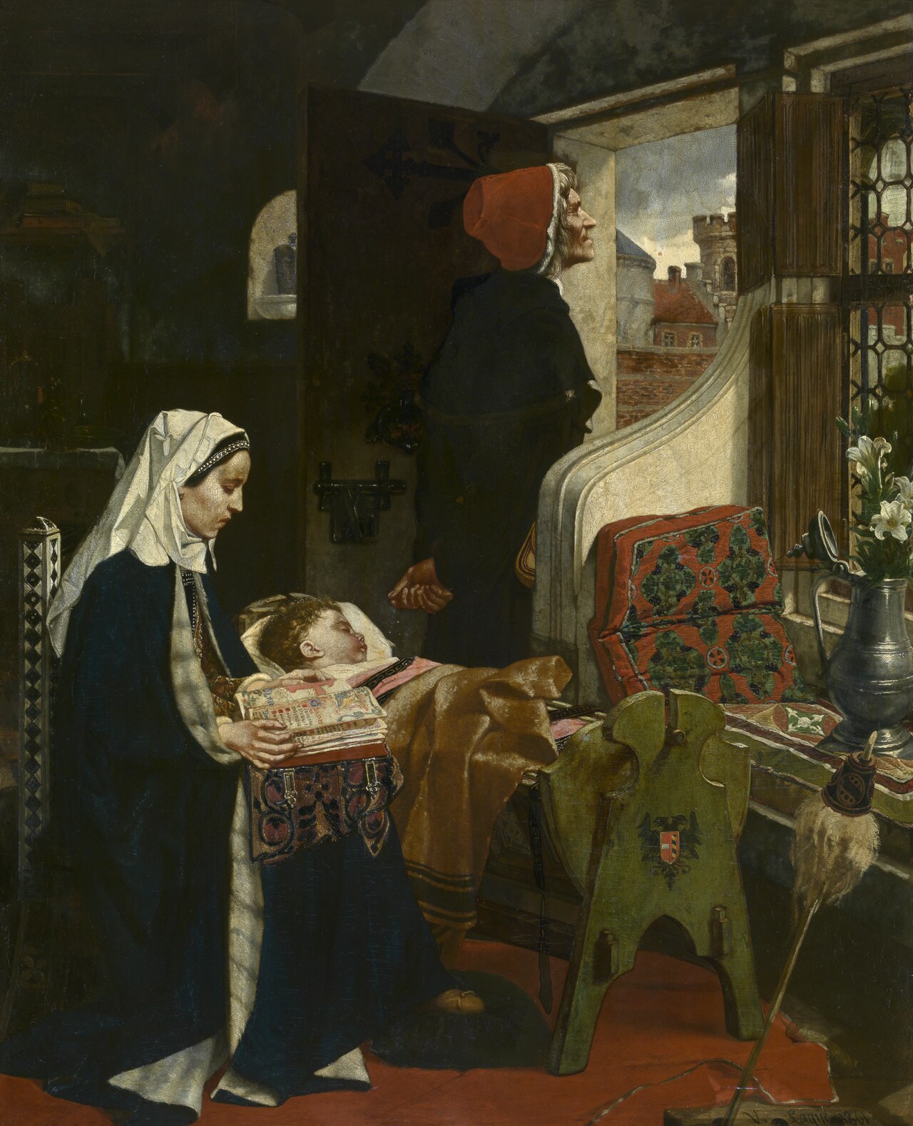 Johanna van der Gheynst with her Child in the Cradle by Victor Lagye