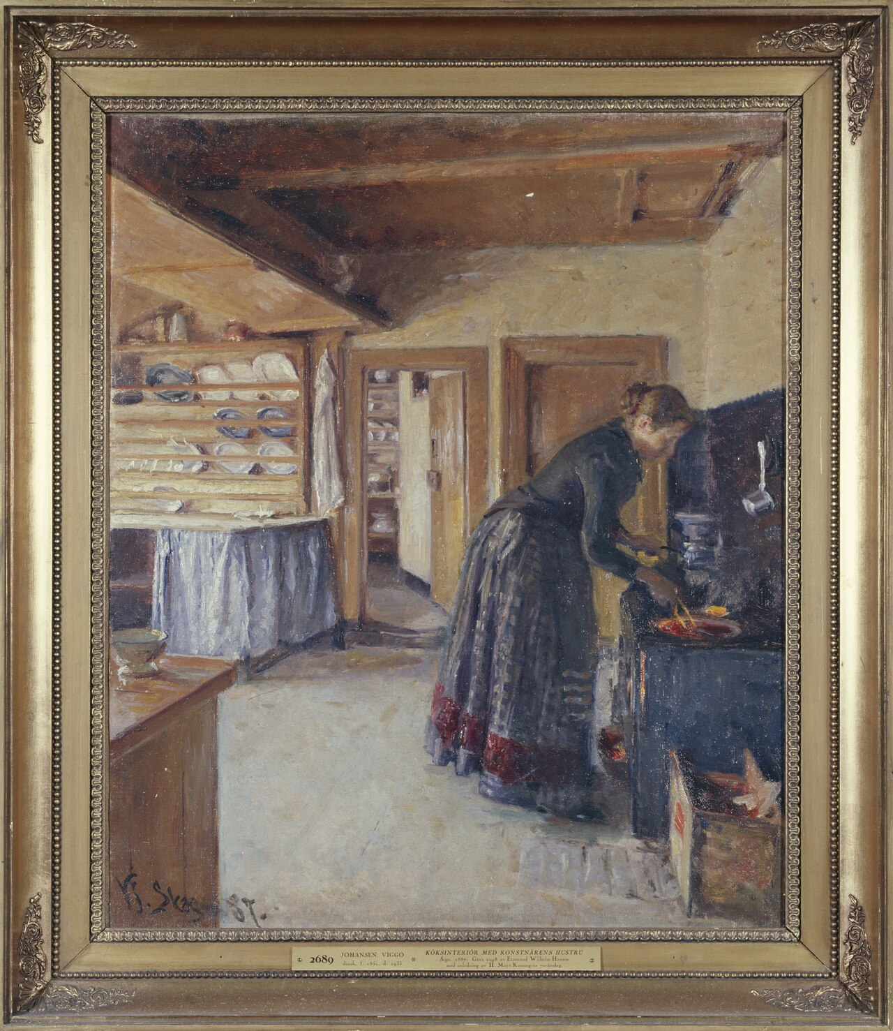Kitchen, with the artist's Wife by Viggo Johansen