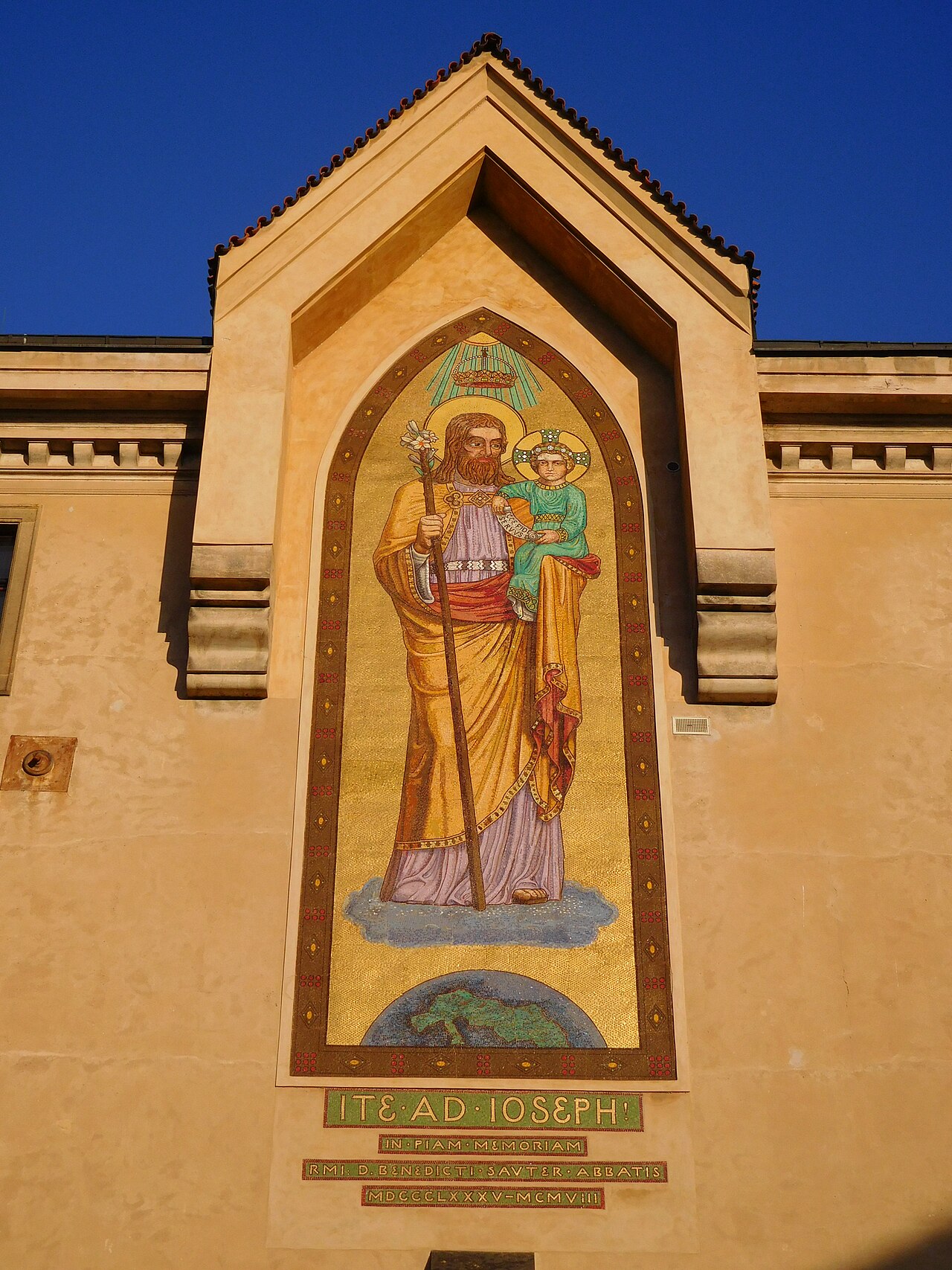 Mosaic of St. Joseph at Emmaus Monastery by Viktor Foerster