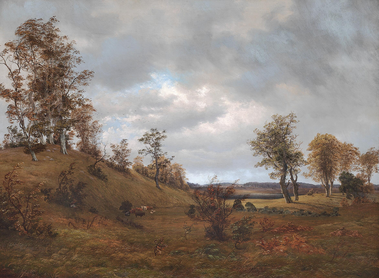 Autumn landscape with hills. by Vilhelm Kyhn