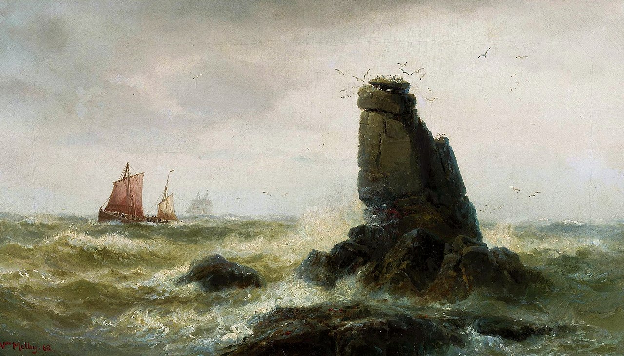 Sea landscape with sailing boats. by Vilhelm Melbye
