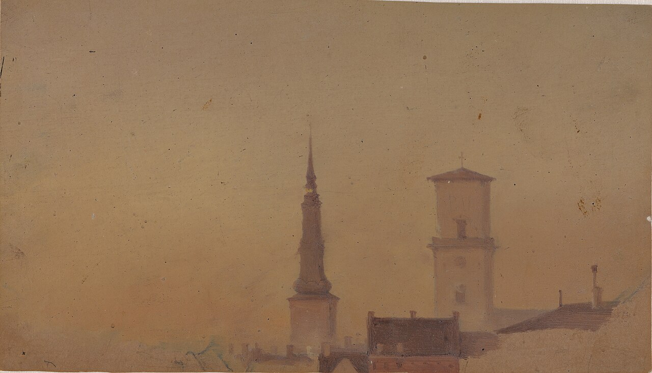 Study of the Spires of Petri Church and Our Lady's Cathedral by Vilhelm Petersen