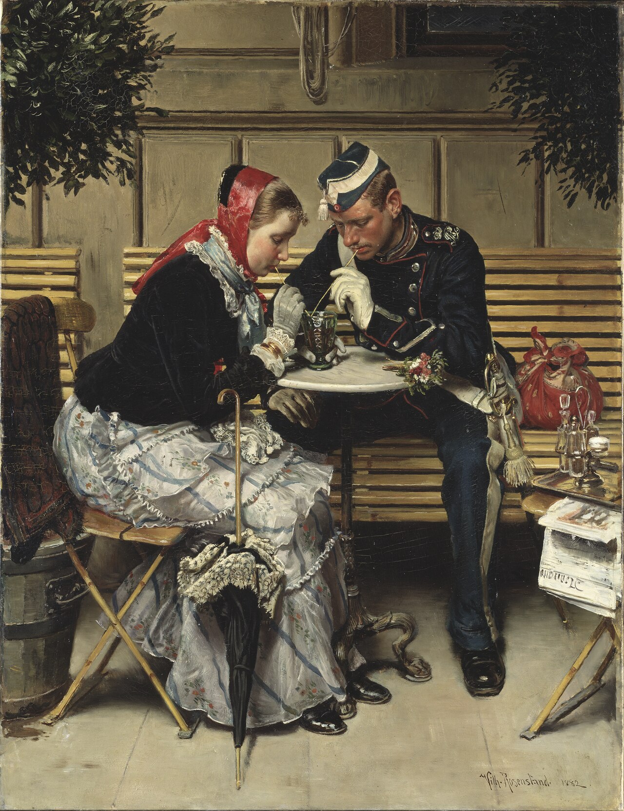 Outside the Café A Porta, Copenhagen by Vilhelm Rosenstand