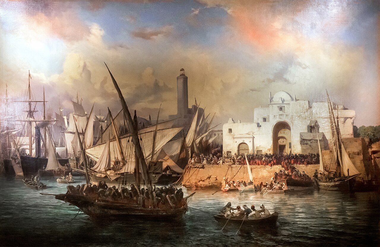 Vincent Courdouan - Embarquement des zouaves partant d'Alger pour la Crimée by Vincent Courdouan