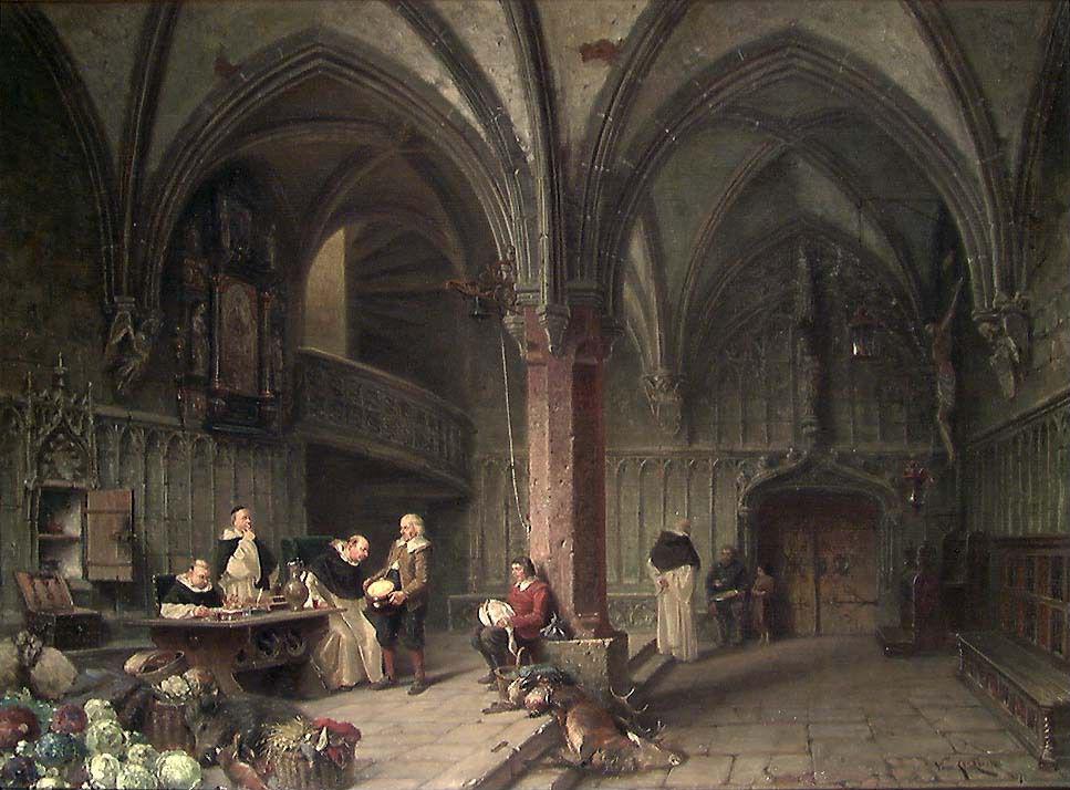Farmers paying their Tithes in a Dominican Convent by Vincent Stoltenberg Lerche