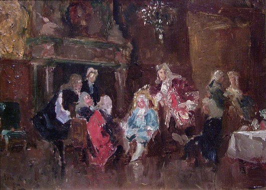 Scene from L. Holberg's play: The pawned Peasant Boy. (Sketch) by Vincent Stoltenberg Lerche