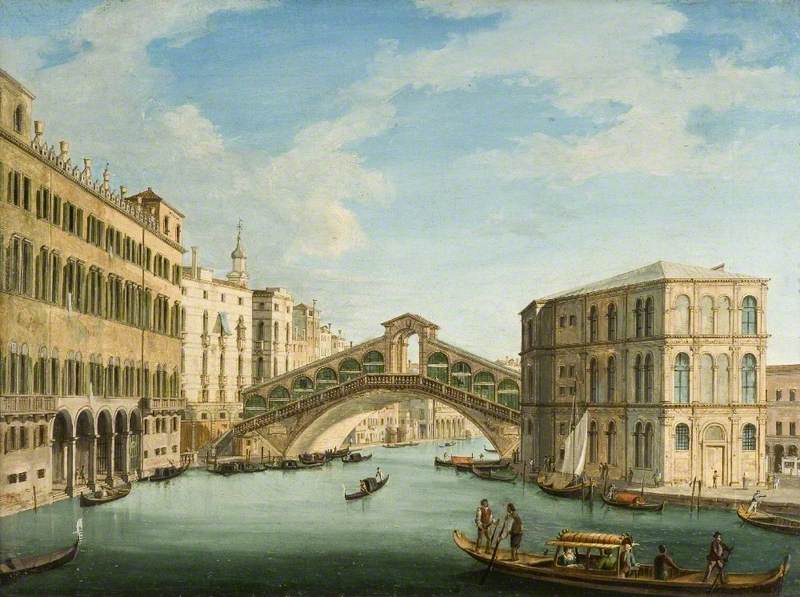 Grand Canal, Venice, with Riva del Carbon and the Rialto Bridge by Vincenzo Chilone