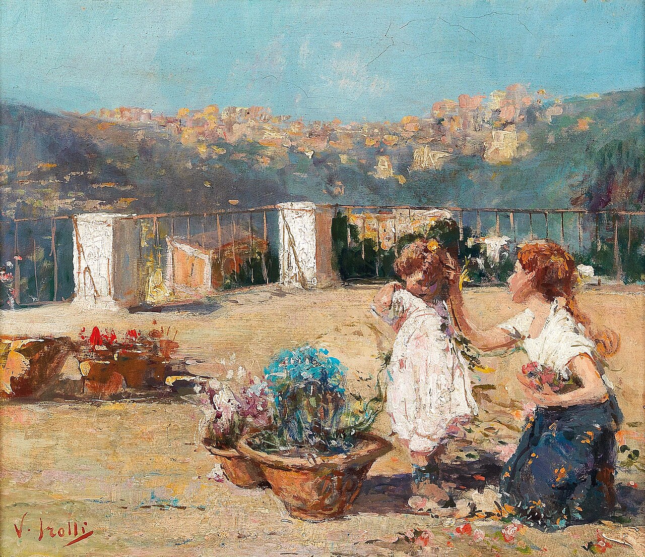 Siblings on the roof terrace by Vincenzo Irolli