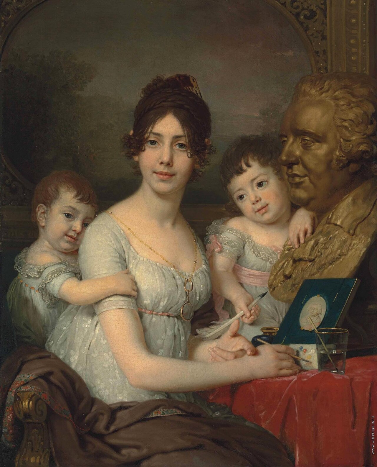 Portrait of Countess Liubov Ilyinichna Kusheleva, née Bezborodko with her children Aleksandr and Grigorii by Vladimir Borovikovsky