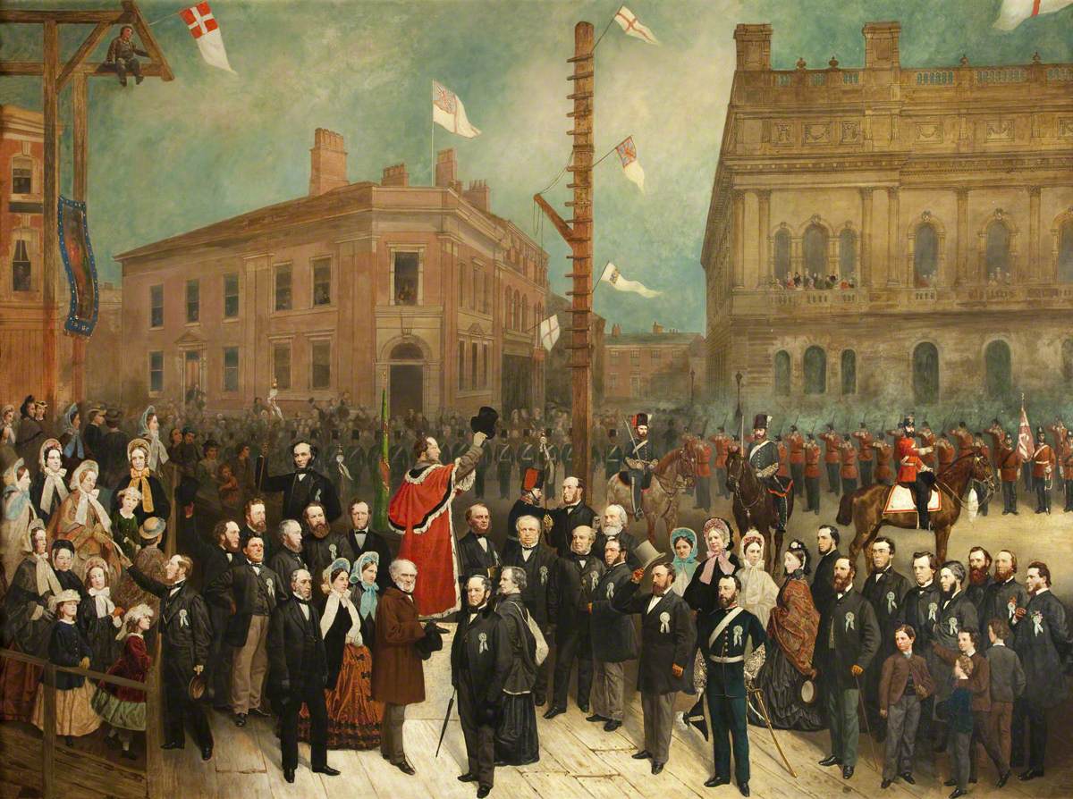 Laying the Foundation Stone to the Cotton Exchange, Blackburn by Vladimir Osipovich Sherwood