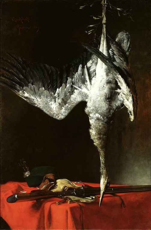 Still life with a heron. by Władysław Czachórski