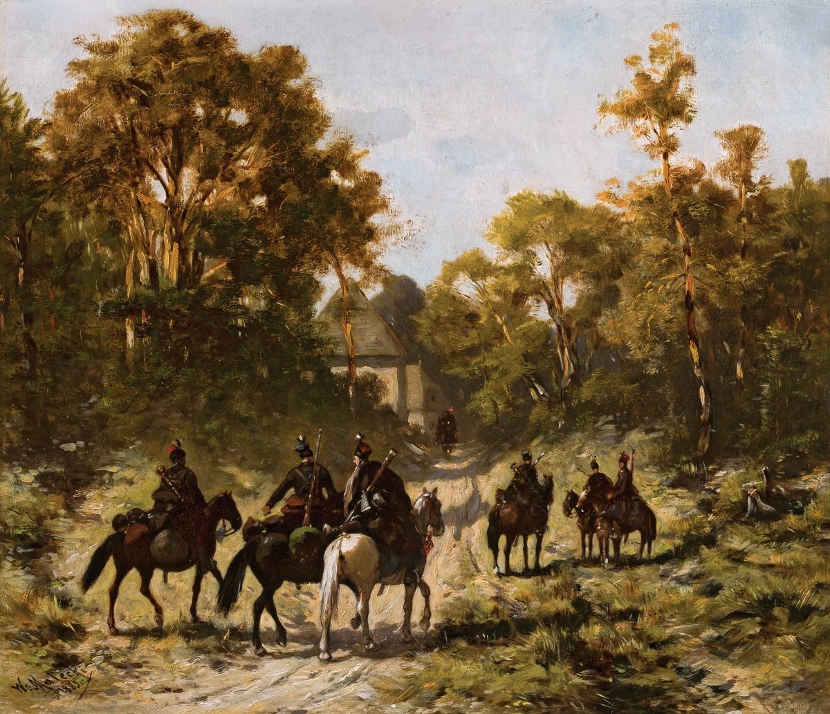Insurgent patrol. by Władysław Malecki