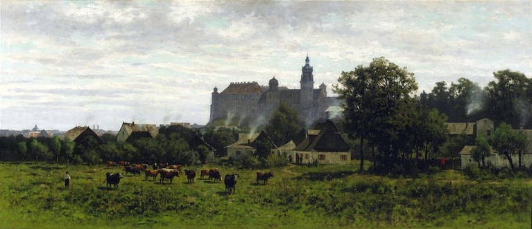View on Wawel. by Władysław Malecki