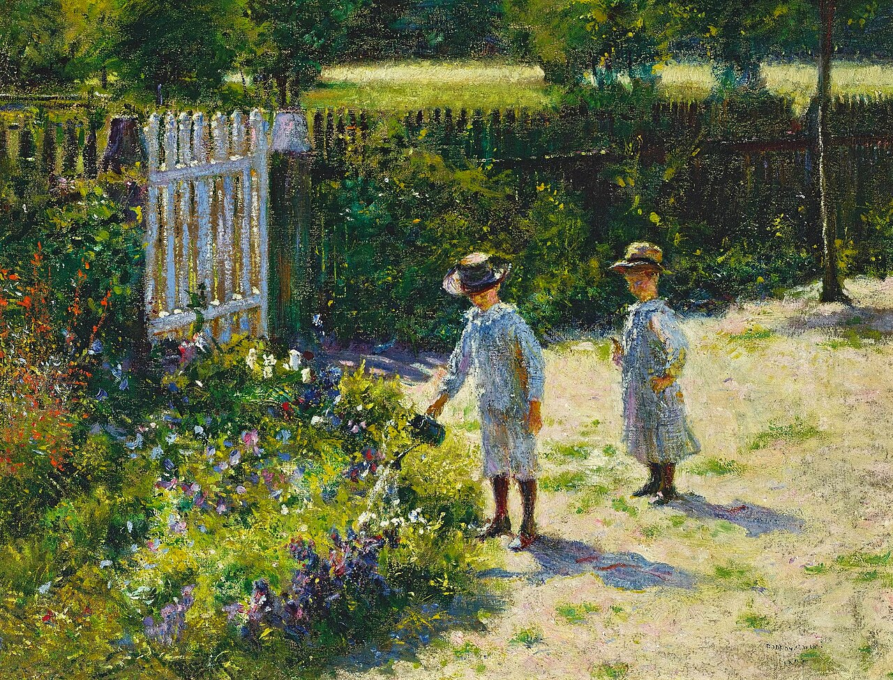 Children in the garden. by Władysław Podkowiński
